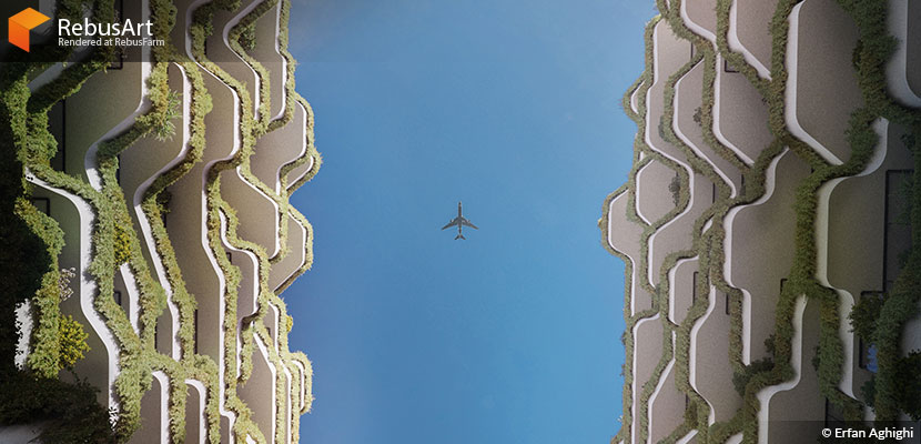 RebusArt featuring Erfan Aghighi, 'Tehran Canyon' Architectural visualization